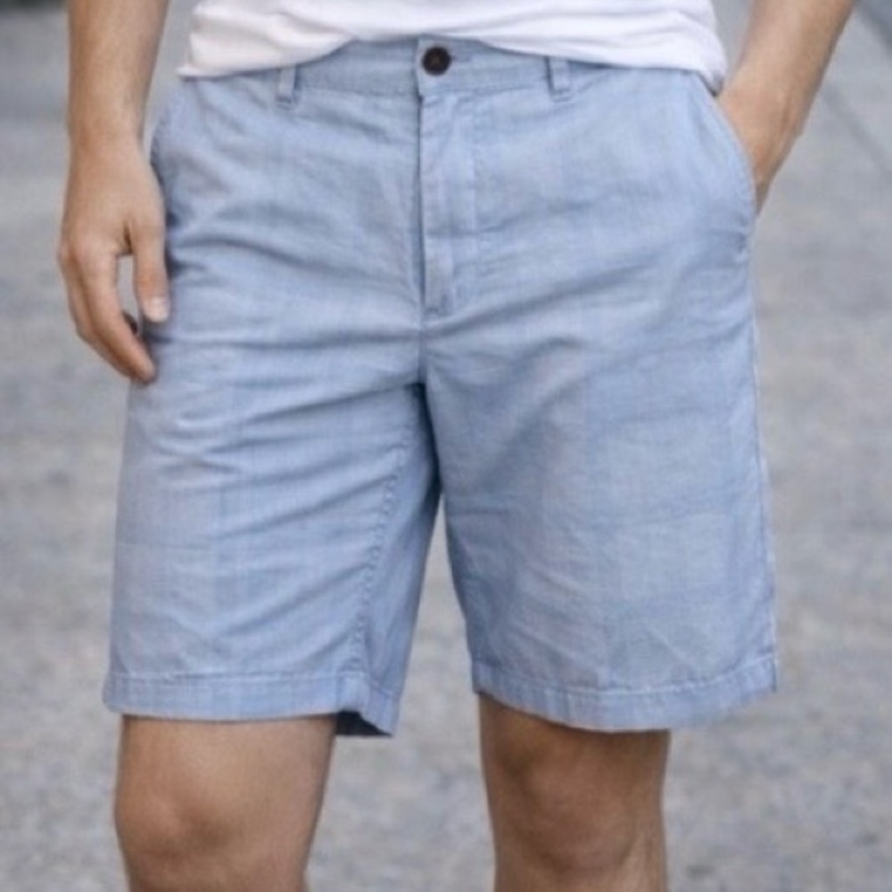 Tasso Elba Sky Blue Flat Front Shorts Men's